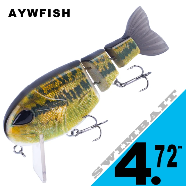 AYWFISH 4.72IN 49.4G 3D Angry Lure Eyes Soft Tail Artificial Hard 3  Segments Bait Square Bill Sunfish Multi Jointed Swimbait - AliExpress