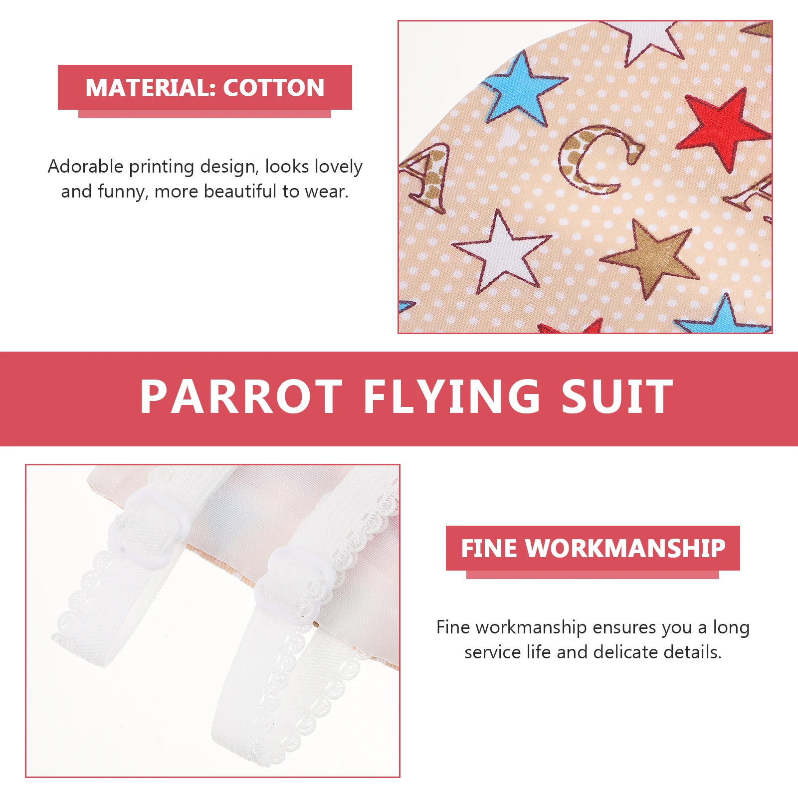 

Budgie Diaper Carrier 4Pcs Flight Suite Liners Parrot Nappy Cute Urine Wet Suit Washable Reusable Parrot Nappy Clothes