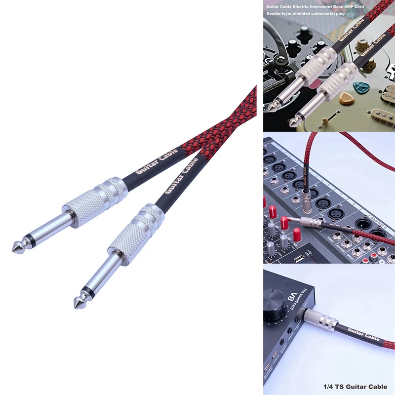 

Прямой стереокабель 6,35 мм «штырь-штырь» дюйма, инструмент для гитары, кабель для электрогитары, басов, усилитель, простой в использовании
