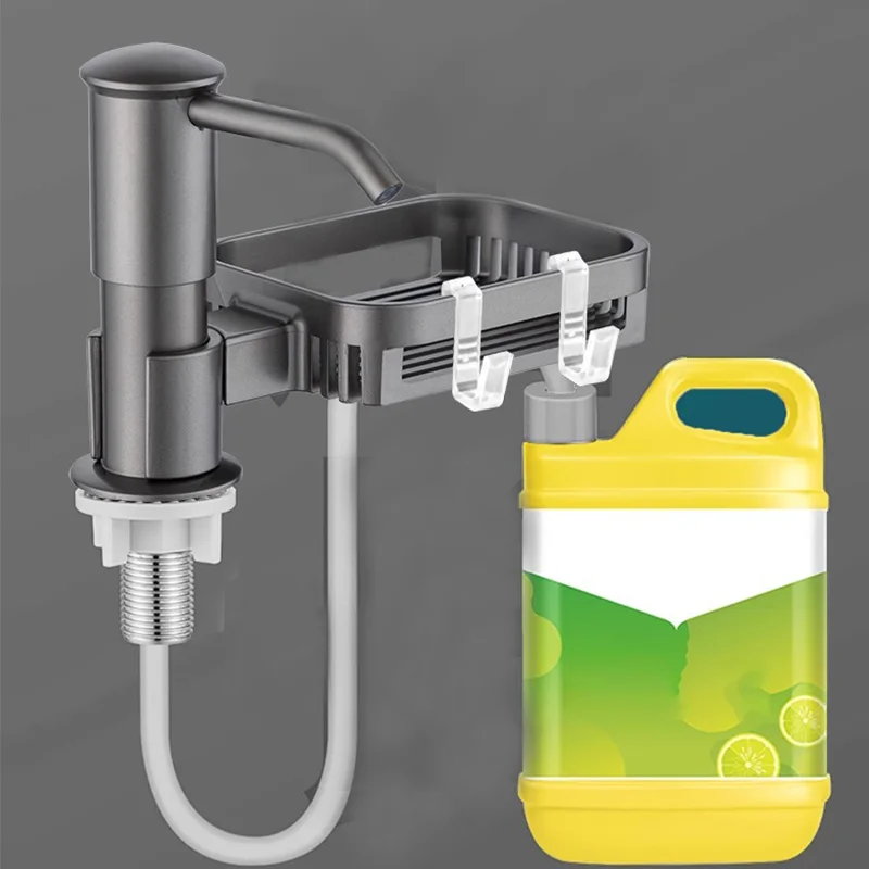 Kitchen Sink Soap Dispenser Extension Tube Detergent Pusher Hand Push Organizer Stand