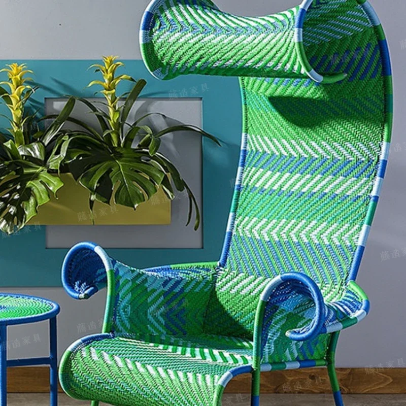 

Shadow Armchair Outdoor Courtyard Furniture Queen's Chair Waterproof and Sunscreen Vine Weaving Homestay Park Art Chair