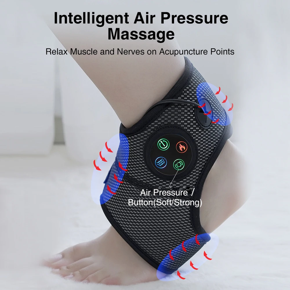 Electric Ankle Massager Vibration Hot Compress Support