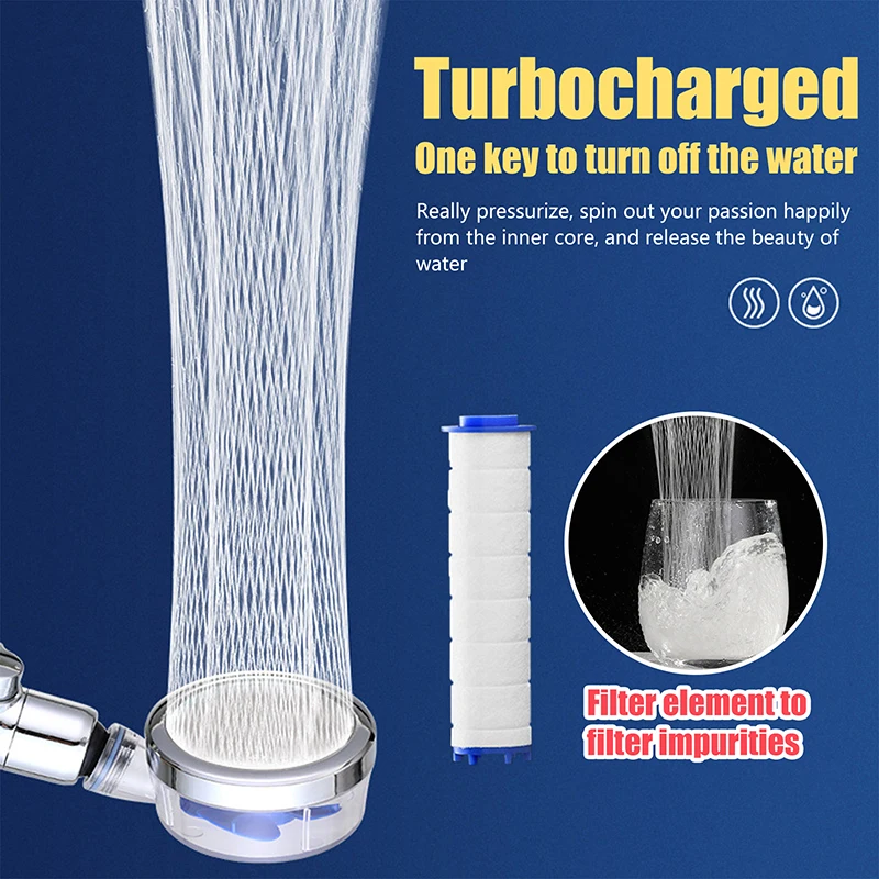 

Насадка для душа высокого давления регулируемая с одной кнопкой стоп-Массаж воды с фильтрующим элементом аксессуары для ванной комнаты