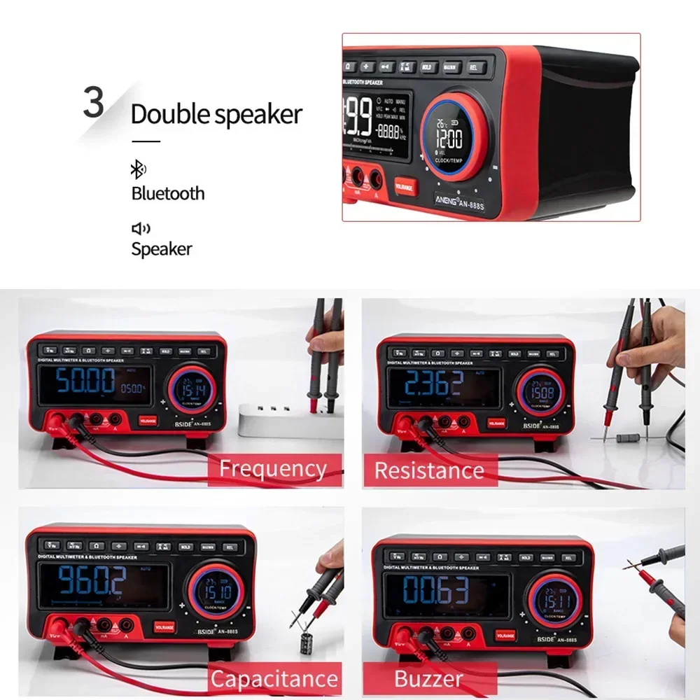 ZT-5566 Digital Multimeter 19999 Dual Screen EBTN Wireless Professional Bluetooth Speaker Voltage Current Capacitance Tester