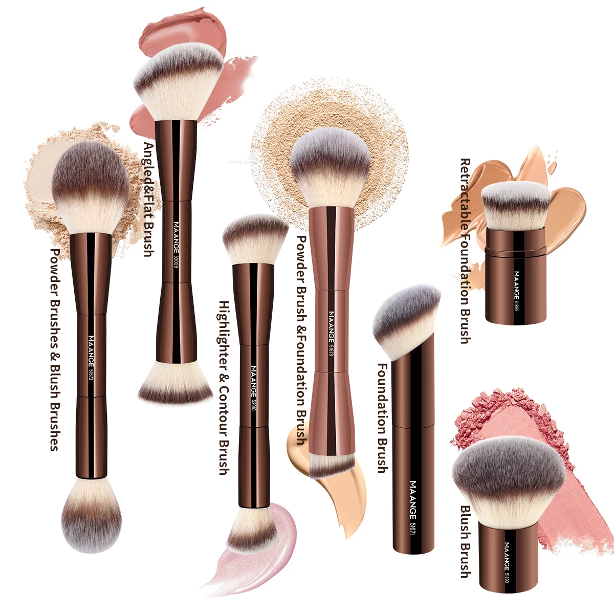 Dual-Head Soft Fiber Makeup Brush