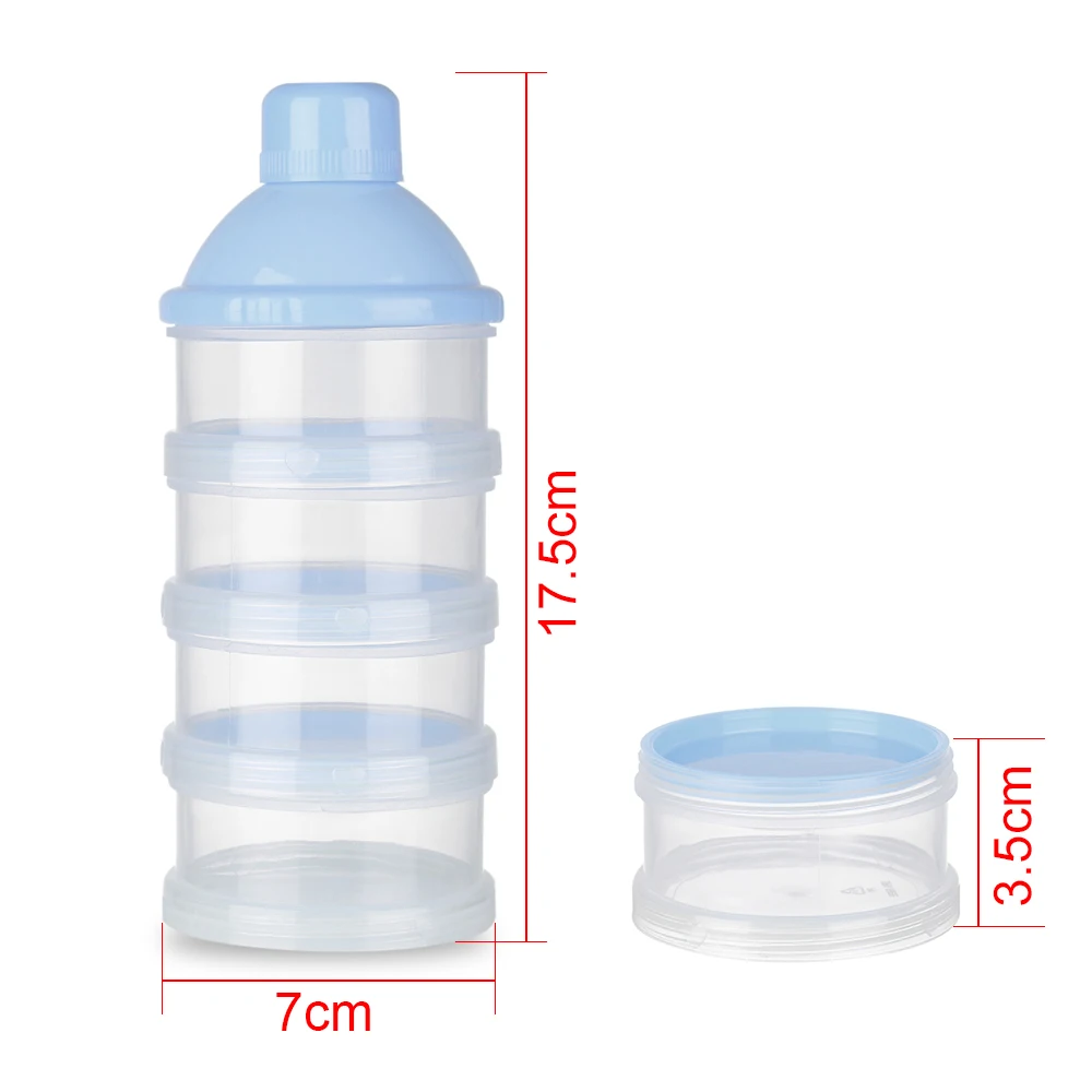 4 Grid Portable Container Storage Cereal Boxes Toddle Baby Snacks Food Storage Box Formula Dispenser Milk Powder Bottles