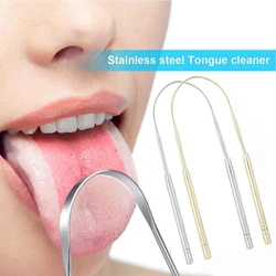 2Pcs Stainless Steel Tongue Scraper U Typed Fresh Breath Tongue Coated Brush Cleaner Oral Hygiene Care Cleaning Tools Supplies