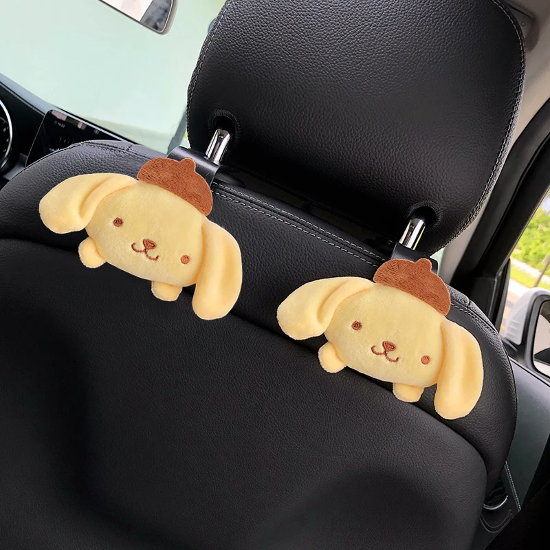 Sanrio Kuromi Cinnamoroll Mymelody Plush Car Seat Headrest Hook Anime Auto  Back Seat Organizer Storage Holder Car Accessories