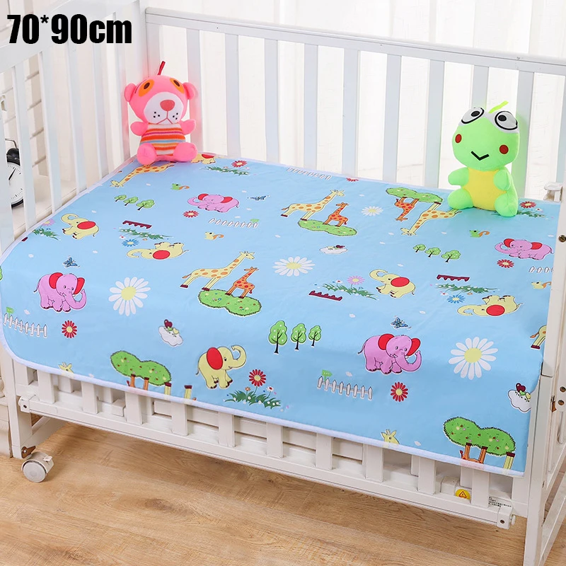 Waterproof Cotton Baby Changing Mat - Reusable & Washable Crib Sheet and Diaper Pad Cover