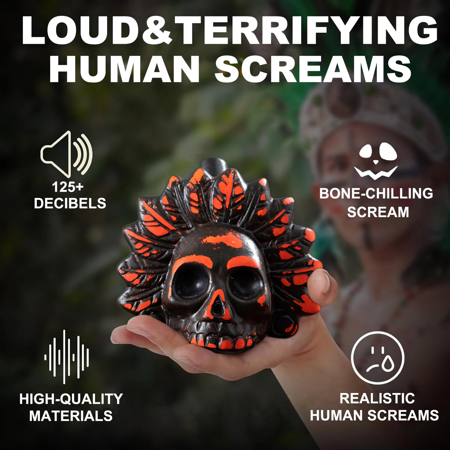 Aztec Death Whistle Up To 125+ Decibels Loud Real Screaming Authentic Human Sounding