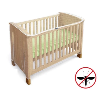 Moustiquaire pour lit de bébé, grand moustiquaire anti-moustiques pour berceau de bébé, filet anti-insectes en maille chiffrée pour salon avec fermeture éclair. 1