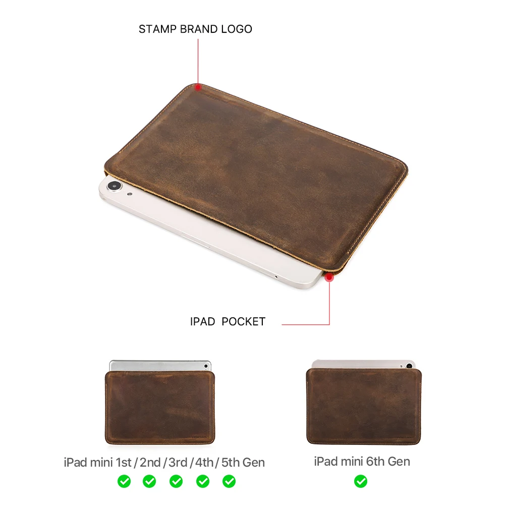 Couro Genuíno Escudo Protetor para Ipad Mini 8.3 Polegada Case 2023 Funda Ipad Mini 7.9 Polegada Galaxy Tab Capa de Manga - Imagem 6