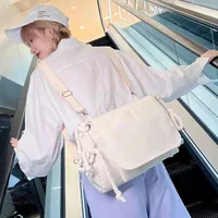 Korean Style Backpack Female Messenger Bag Student Canvas Bag Single Shoulder Backpack Large Shoulder Crossbody Bags For Women 1