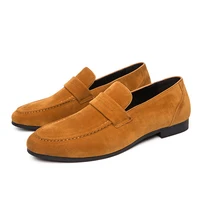 Yellow Suede Leather Loafers Man Big Size 46 Slip-on Men's Casual Shoes Classic Comfy Social Shoes Men Moccasins Zapatos Hombre 1
