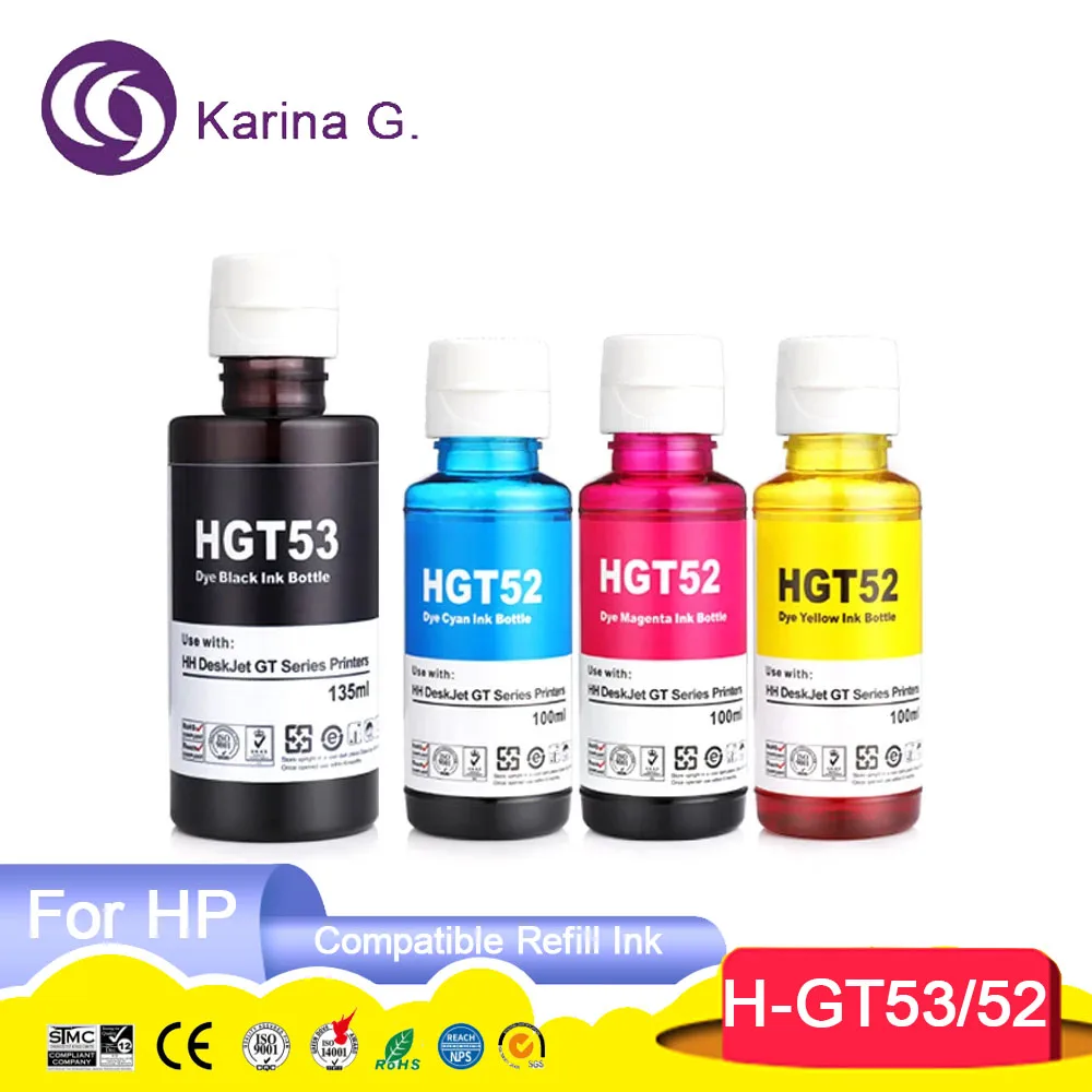 GT52 GT53 GT53XL Premium Color Compatible Refill Inkjet Ink for Ink Tank 319/41