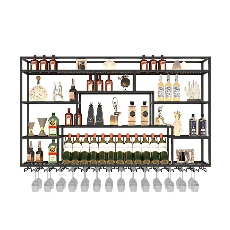 Shelf Bottle Storage Floating Bar Closet Movable Commercial Coffe Organizer Wine Rack Cabinet Beverage Shop Vinoteca Furniture
