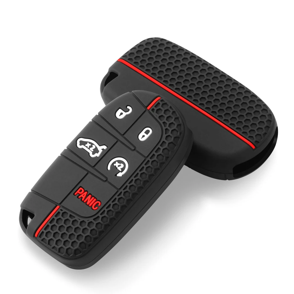 Silicone Car Key Cover Case For Dodge Ram Charger Journey Durango Jeep Grand Cherokee Chrysler Keyless Fob Shell Holder