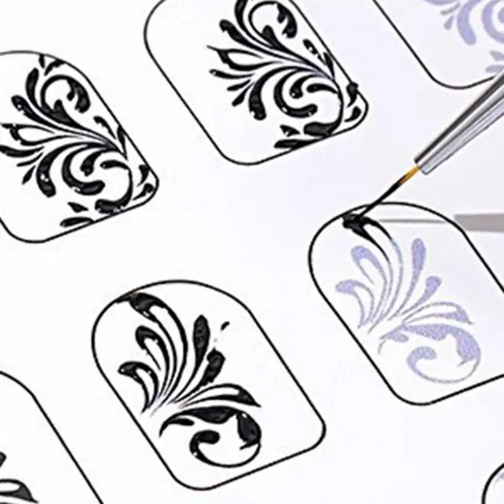 12Pcs Nail Art Training Card Reusable Nail Design Practice Sheet Fingernail Pattern Template Exercise Book Manicure Drawing Tool 5