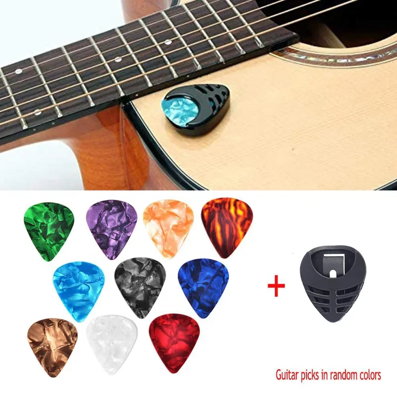 Guitar Picks Guitar Pick Holder Set For Acoustic Electric Bass Ukulele Stick-on Holder 10Pcs