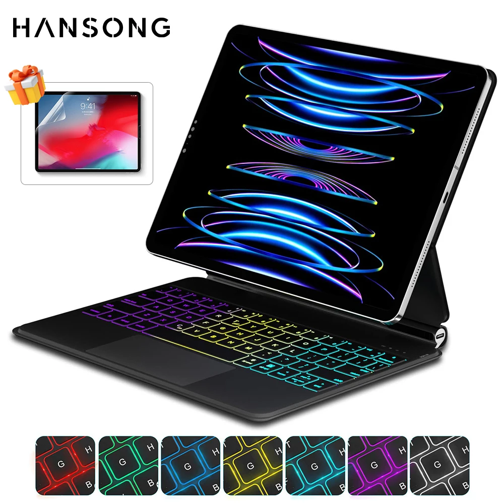 Capa de Teclado Mágico para Ipad Ipad Pro 11 12.9 4th 5th 6th Air 4th 5th 10.9 Backlit Keyboard Cover