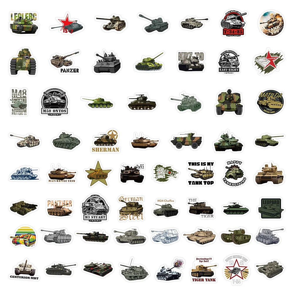 Cartoon Tank Stickers Collection - Fun Graffiti Decals