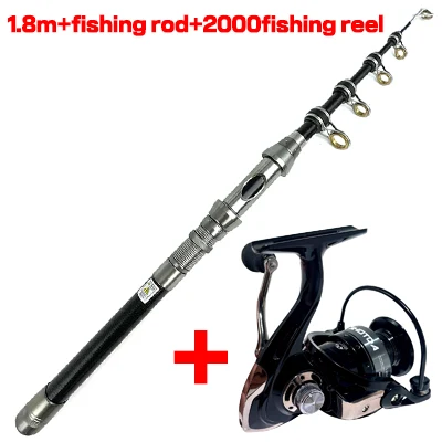 Telescopic Fishing Sea Rod Spinning Reel Combo Fishing Saltwater