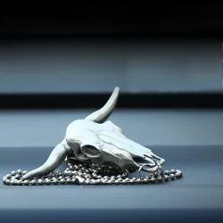 EDC – tête de taureau en acier inoxydable, outil de coupe de poche multifonctionnel, collier pendentif brise fenêtre, outils d'auto défense, cadeau 