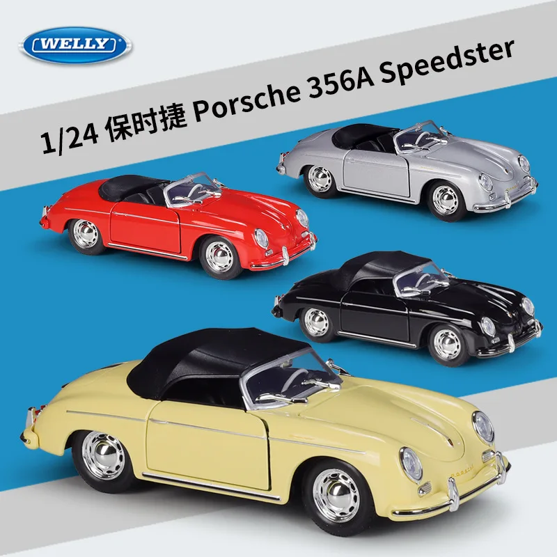 New WELLY 1:24 Porsche 356A Speedster Car Model Diecast Simulated Alloy Porsche Toys Car Model Boys Hobbies Collect Ornaments