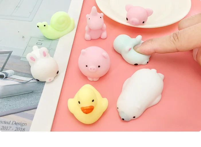 60-1PCS Kawaii Squishies Mochi Anima Squishy Toys For Kids Antistress Ball Squeeze Party Favors Stress Relief Toys For Birthday 4