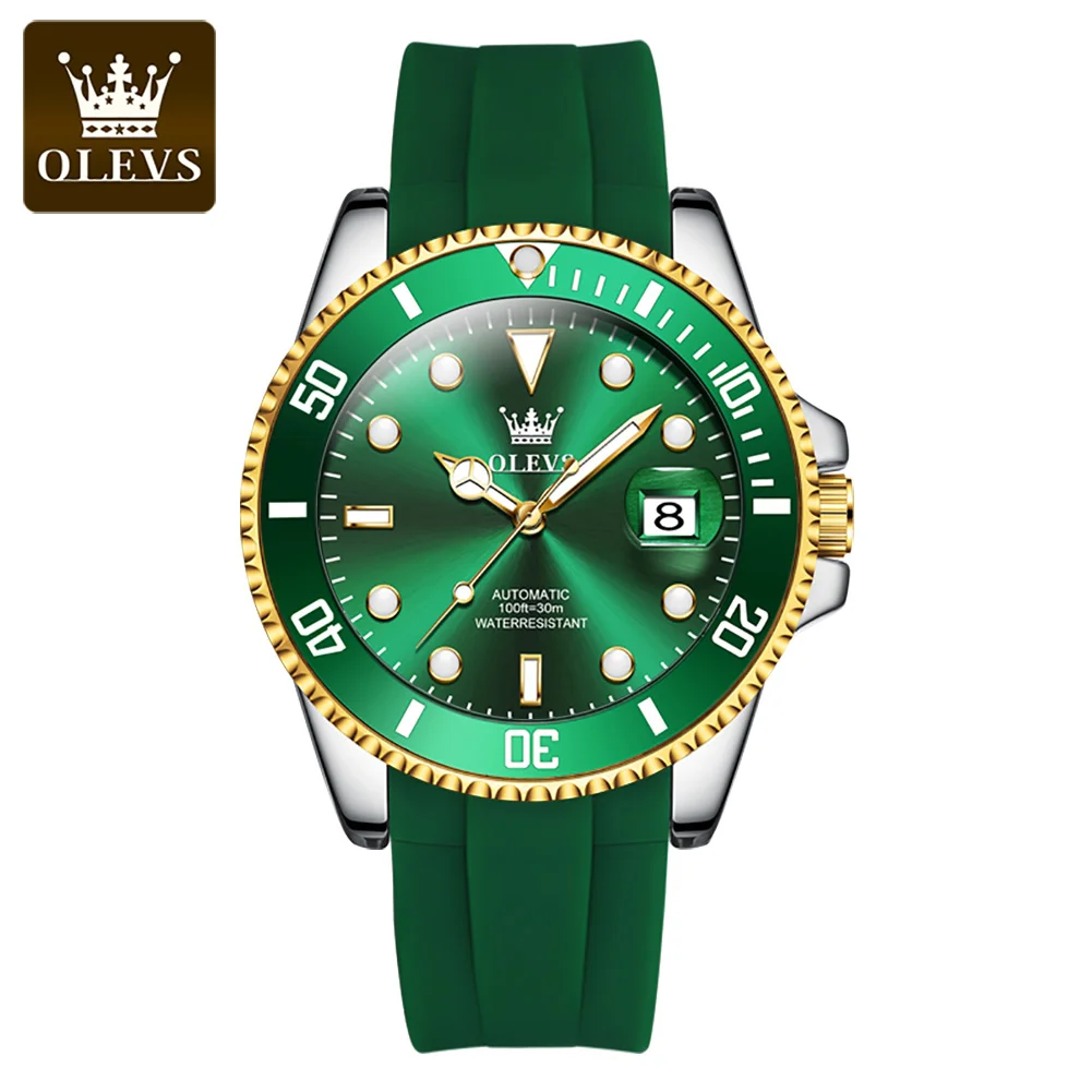 

OLEVS Brand Fashion Men's Automatic Mechanical Watch Luxury Dress Watch with Date Men Classic Waterproof Rotatable Bezel Watch