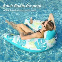 2 Pack Inflatable Pool Float Chair - Floating Pool Chair Lounge Floats for Swimming Pool Water Chair Pool Lounger with Cup Holde 2