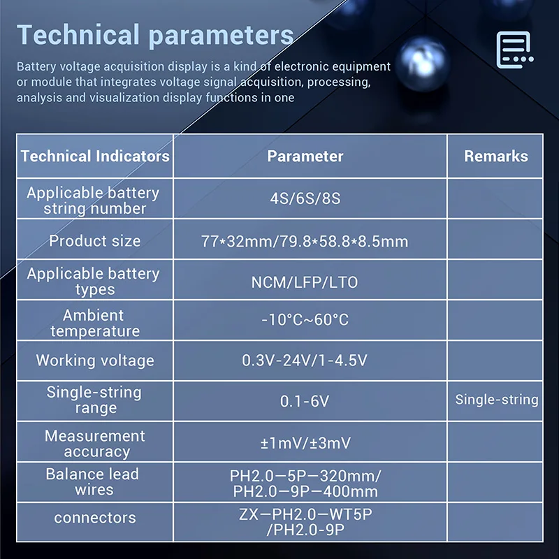 Heltec 4S 6S 8S Batteriespannungstester für Li-Ion-, LiFePO4- und LTO-Packs, Einzelzellen- und Serien-Spannungsmonitor – Detail 4