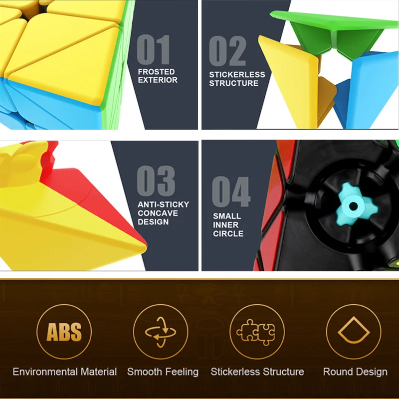 Speed Cube MoYu Mleilong 3x3 2x2 Pyramid Magic Cube Puzzle Toy