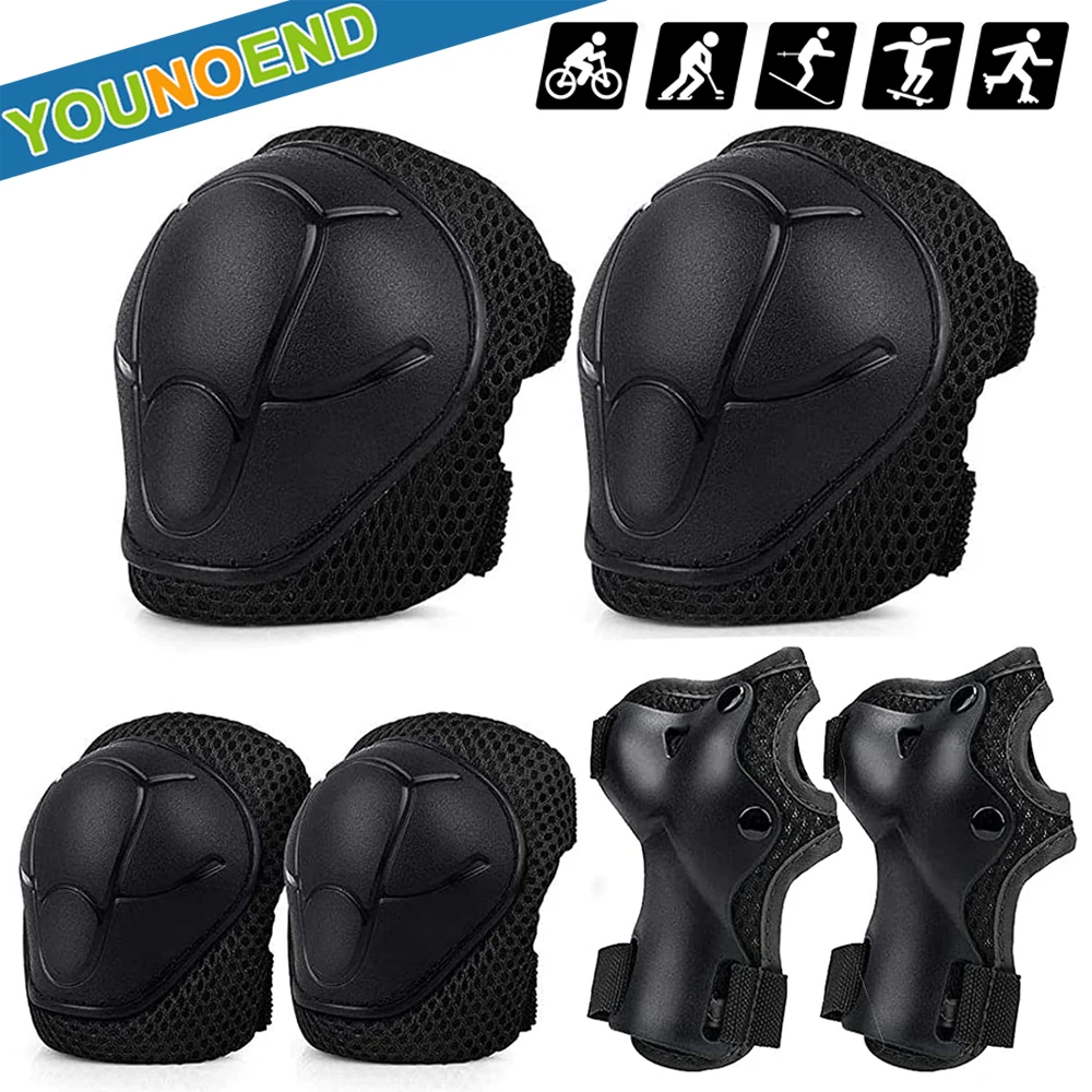 6PCS Kids Knee Pads Elbow Pads Wrist Guards for 3-7 Year Old