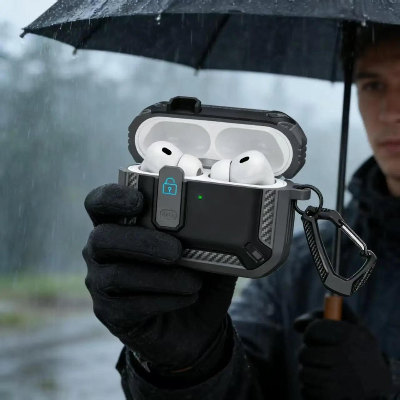 AirPods Pro Rugged Carbon Fiber Case - Drop Protection Cover