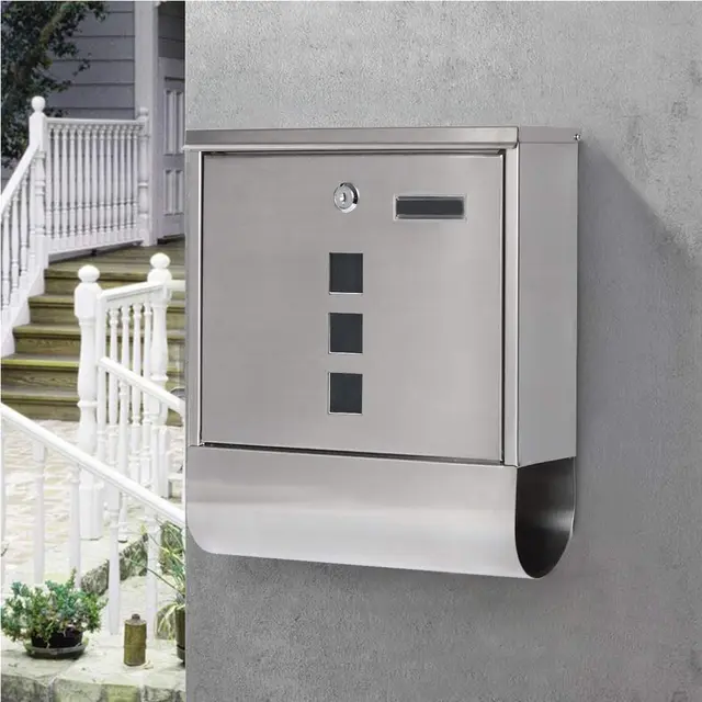 Postafiókok 33X30X8Cm Kiváló Minőségű Fém Postaláda Zár Panaszokkal Doboz Üzenet Kültéri Vízálló Fal Lógó Esőbizonyítás - Image 4