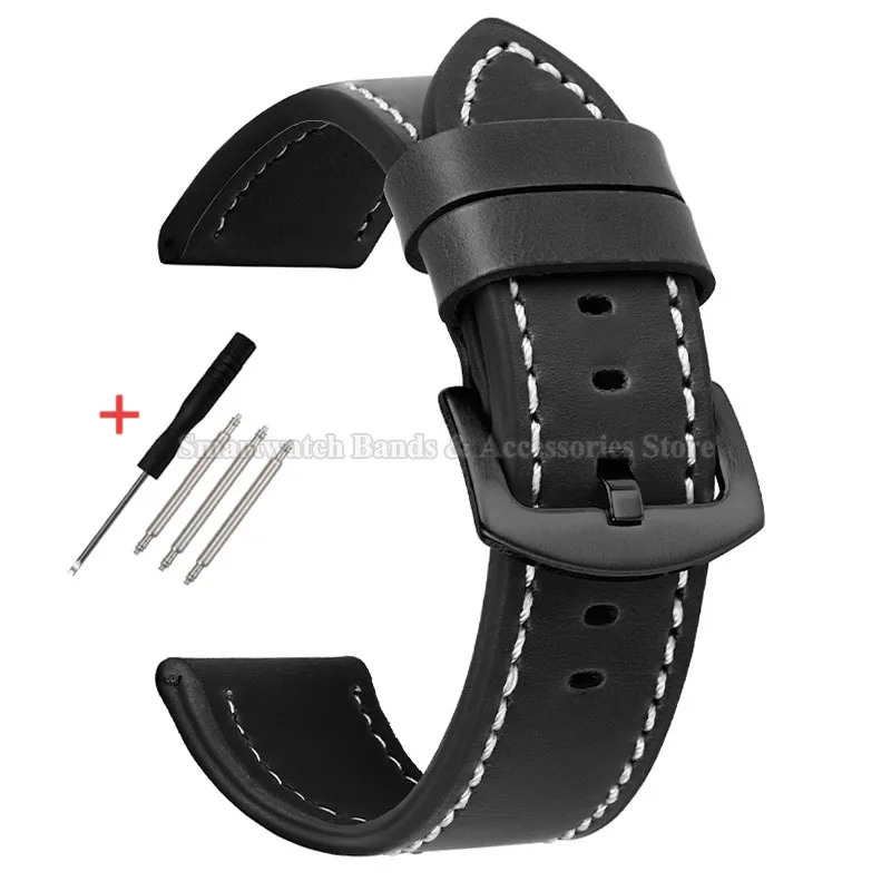 Elegant Vintage Leather Watch Strap - Waterproof Sport Bracelet, Multiple Sizes Available