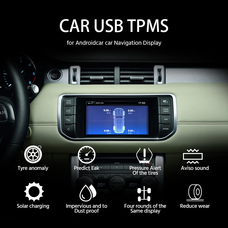 Motorcycle Tire Pressure Monitor Tire Pressure Monitoring System Real-time Monitoring Tire Temperature Pressure USB Plug Safety Alarm