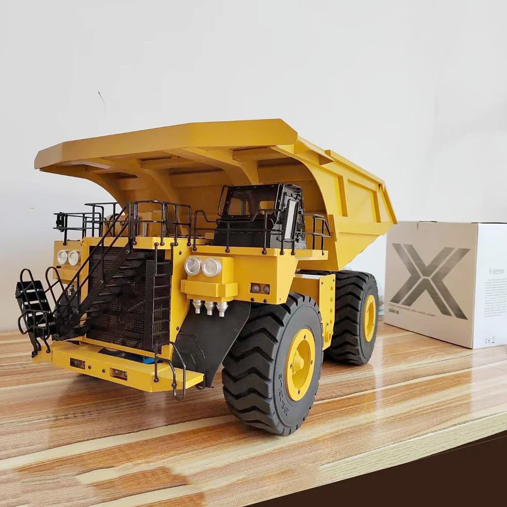RC Trucks 1/20 793D Hydraulic RC Mining Truck Metal Model Hydraulic Dump Truck with Light System Remote Control Car Model Toy 4