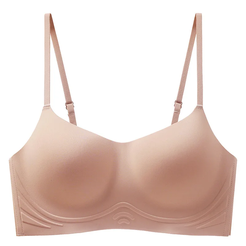 Seamless Underwear Women's Thin Section Big Breasts Show Small Breasts Gathered Breasts Anti-lighting Bra Breathable