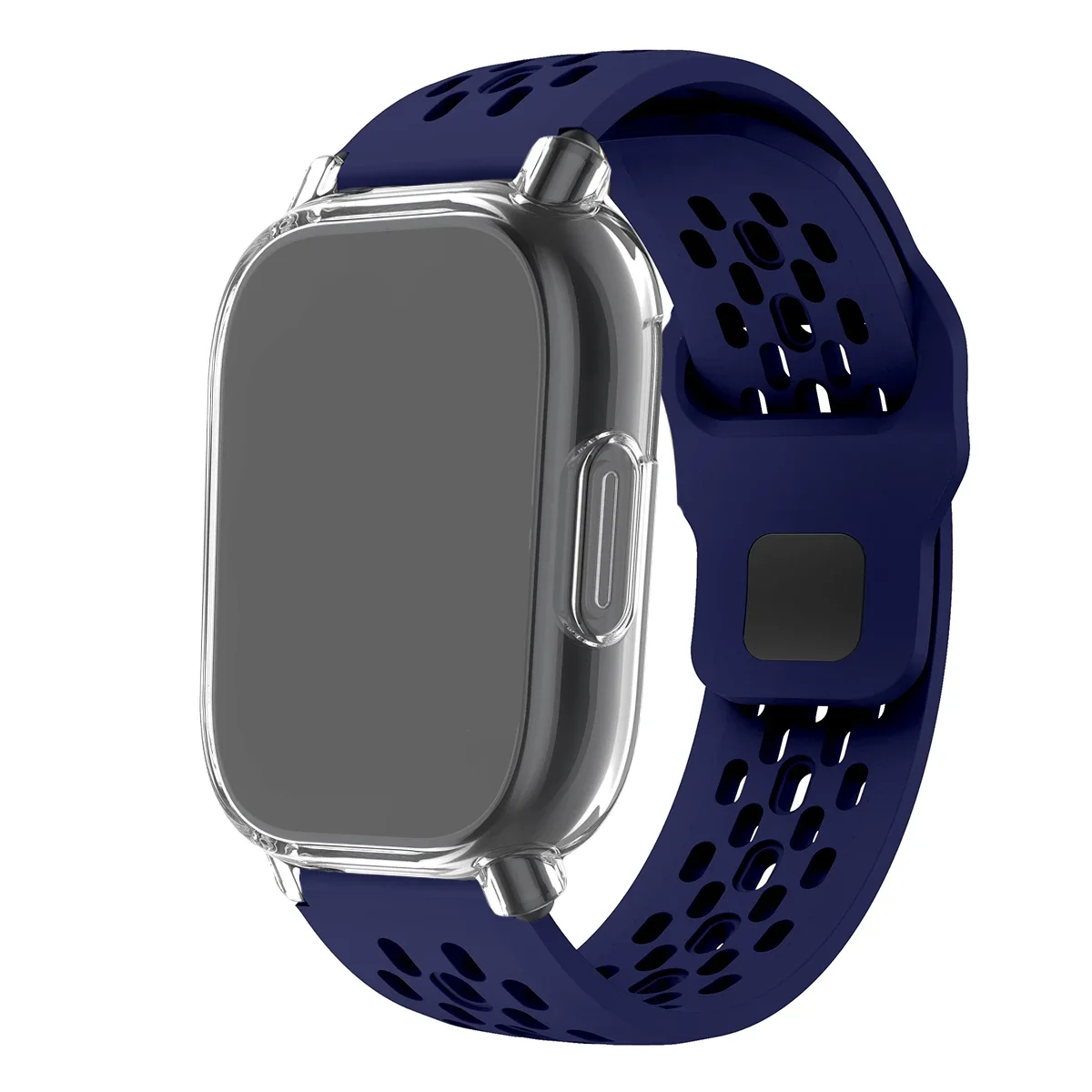 Silicone Strap and TPU Soft Shell Case with Full Cover Screen Protector for Smartwatch - Breathable Sport Band Design