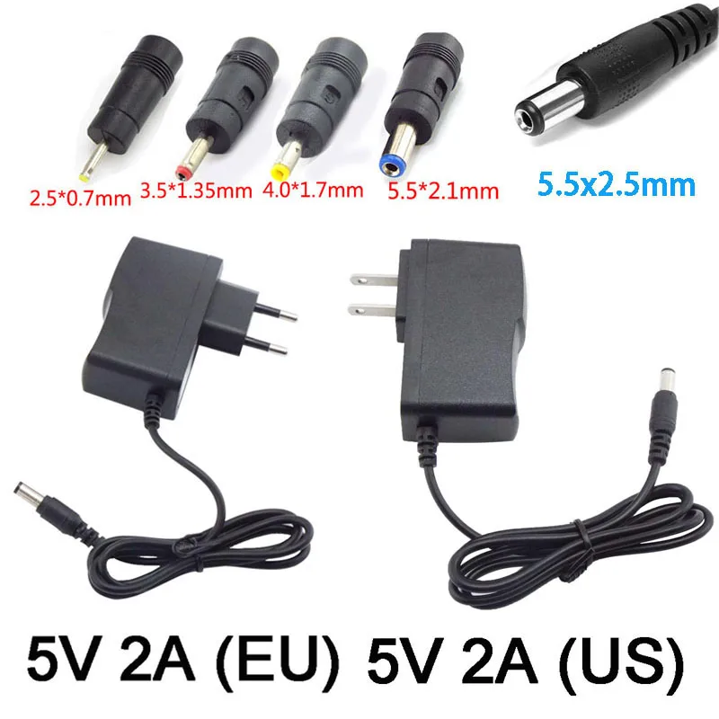 DC 5V 2A зарядное устройство AC 110V 240V адаптер 5 5*2 1mm 4 0*1 7mm 3 5*1 35mm 2 5*0 Plug Converter |