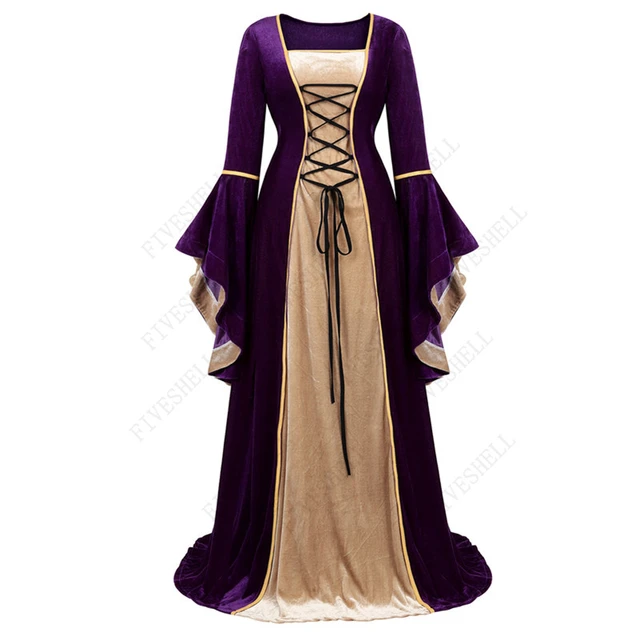 Vestido Medieval renacentista para mujer, traje Victoriano de bruja, Vestido  de manga larga irlandés sobre el suelo de lujo, Cosplay Vintage, fiesta de  Halloween - AliExpress