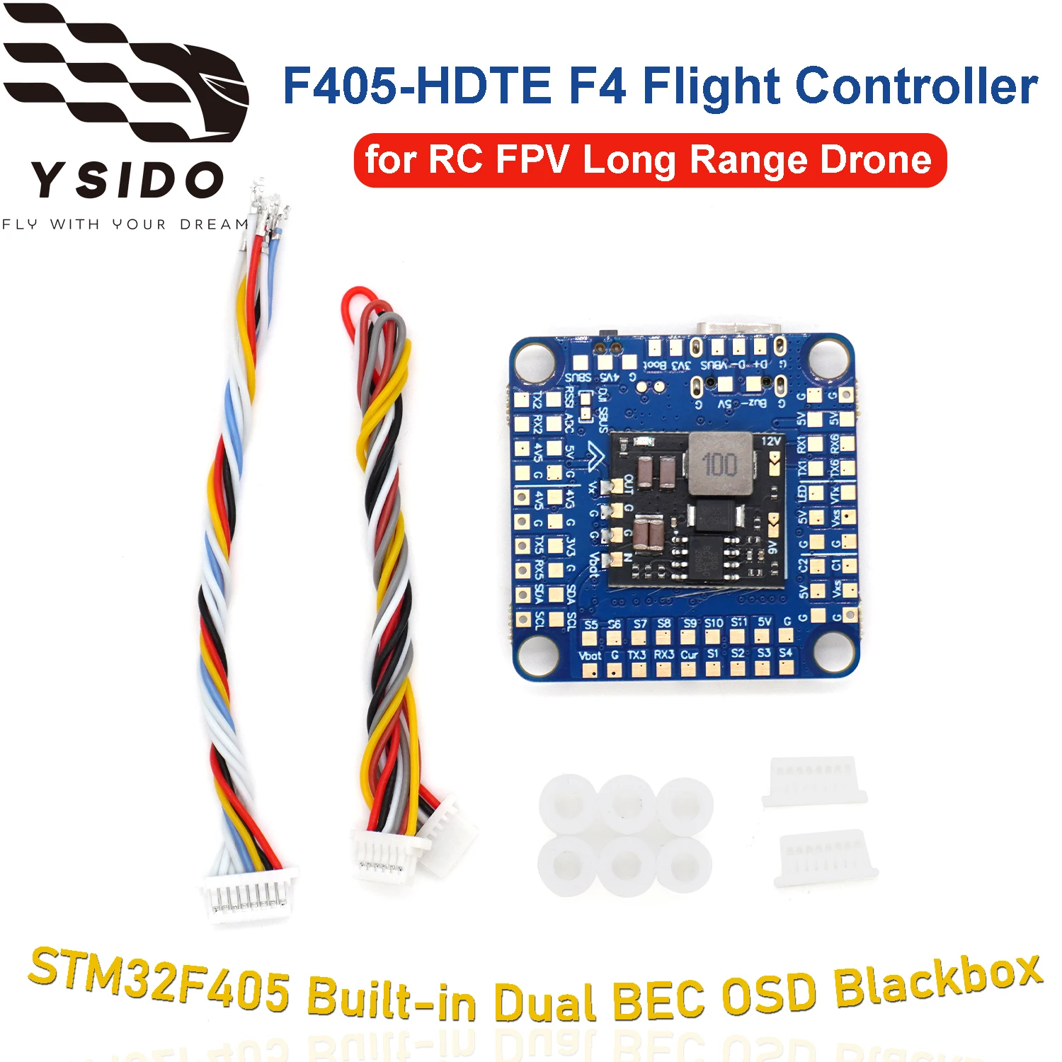 YSIDO F405-HDTE Ελεγκτής Πτήσης FPV STM32F405 3~12S LiPo για DJI HD