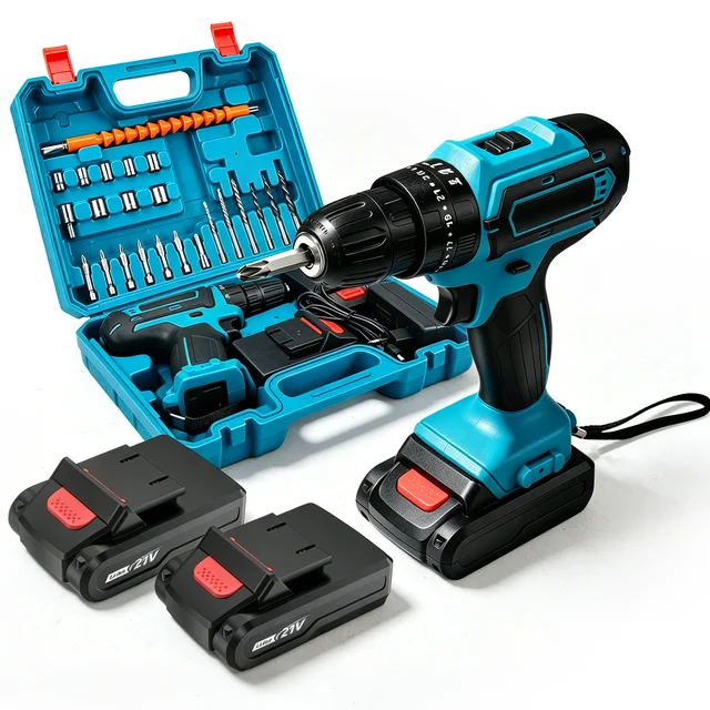 Perceuse à percussion électrique sans fil, tournevis électrique, 25+3 réglages de couple, perceuse à main compacte, outils électriques à batterie rechargeable 1