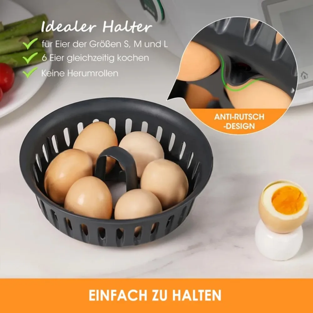 1pc Two-in-One Egg Holder for Thermomix TM5 TM6 TM31 Poacher Pot Cooking Basket Mold Steam Egg Rack Boiler Steamer Cooker