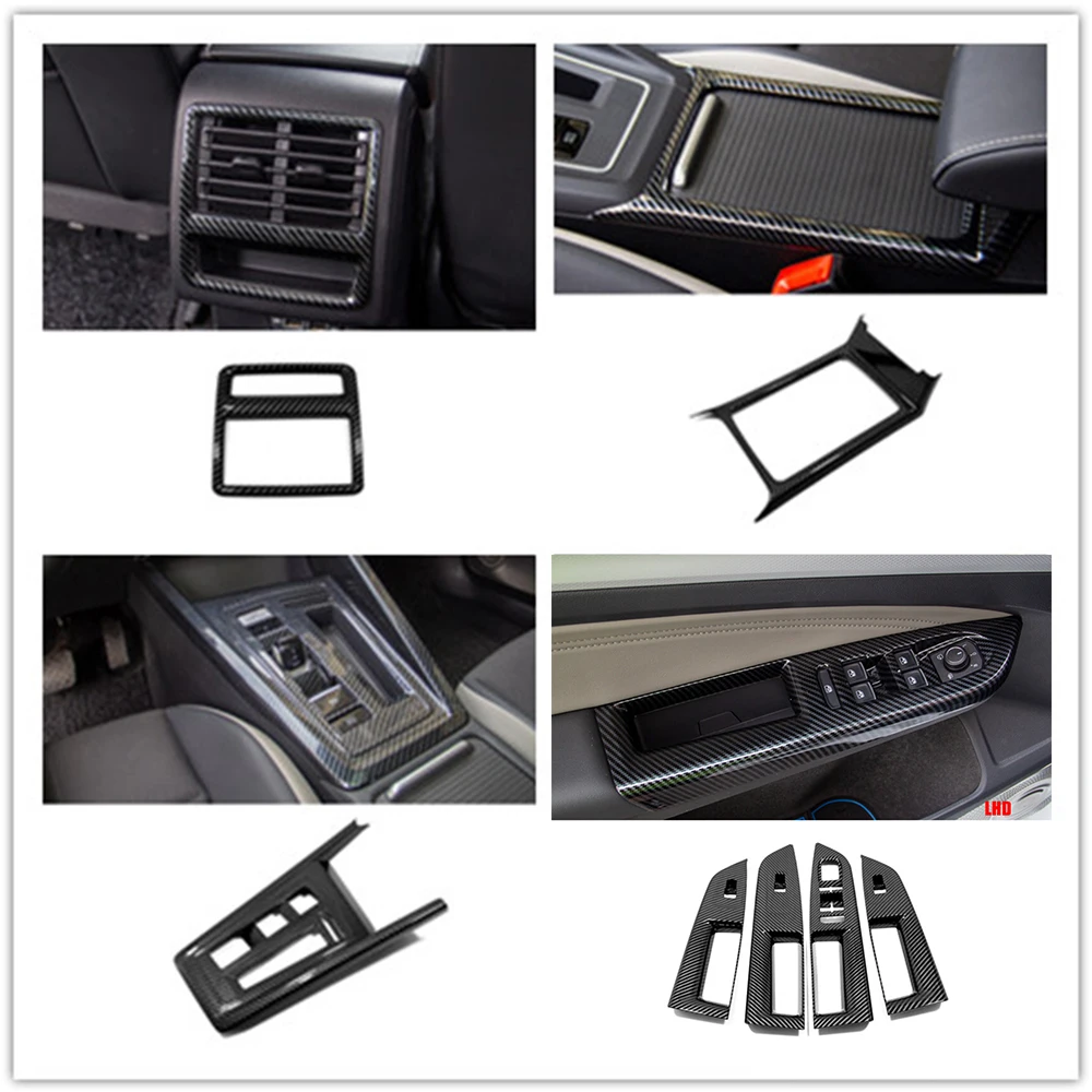 

ABS углеродное волокно для Volkswagen VW Golf 8 MK8 2022 2021 Автомобильная дверная ручка оконный подъемник Крышка вентиляционного отверстия кондиционера отделка Стайлинг