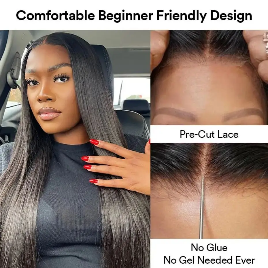 New Glueless Wig Bone Straight Brazilian Human Hair 13x4 Lace Frontal Wigs 5x5 6x4 Hd Transparent Lace Closure For Women Pre-Cut - Image 4