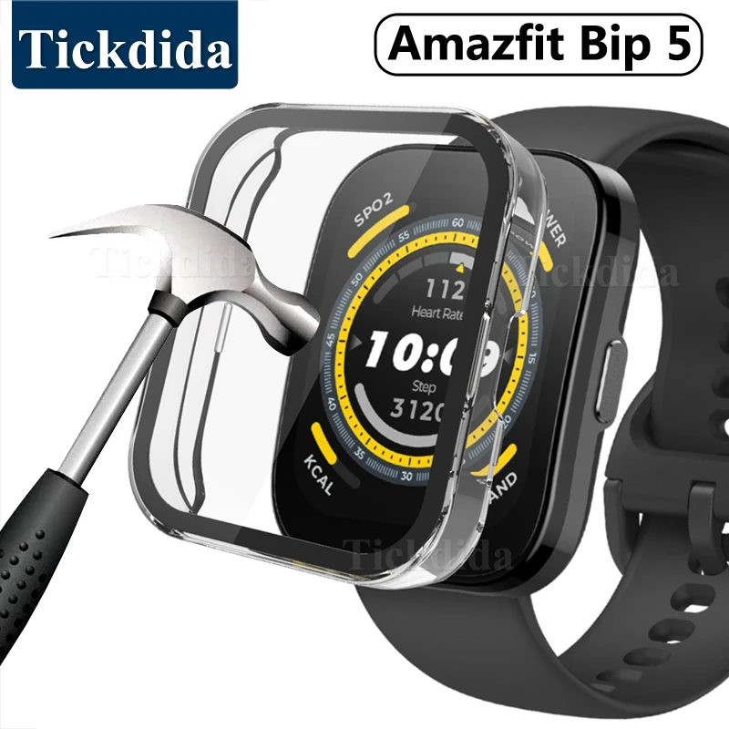 

Case Glass for Huami Amazfit Bip 5 Screen Protector Full Cover for Amazfit Bip 5 Film Hard Protective Cases