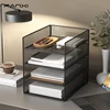 4-Tier Desk Organizer Desktop storage rack Desk file holder No installation organizer Desk Organizer for Office School Home 1